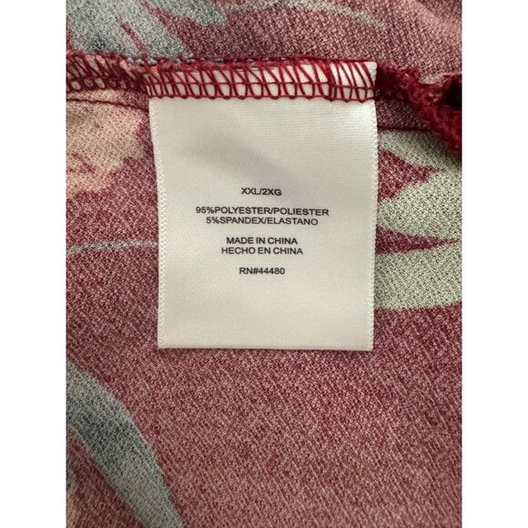 Fall Floral Print V-Neck High-Low Knit Shift Dress Size XXL 2X 18 20 Plus Size - Picture 5 of 7